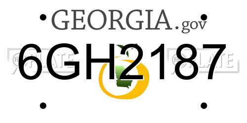6GH2187 Georgia License Plate