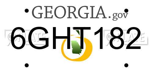 6GHT182 Georgia License Plate