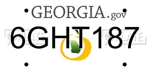 6GHT187 Georgia License Plate