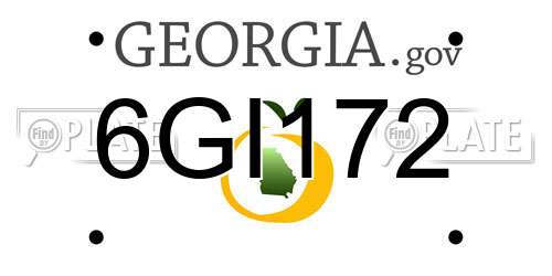 6GI172 Georgia License Plate