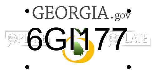 6GI177 Georgia License Plate