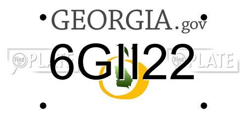 6GII22 Georgia License Plate