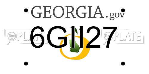 6GII27 Georgia License Plate