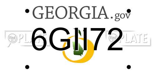 6GII72 Georgia License Plate