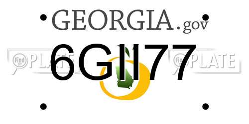 6GII77 Georgia License Plate