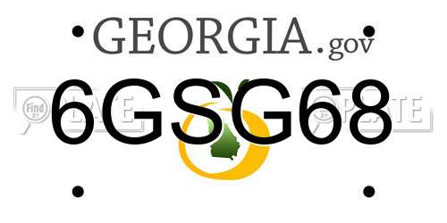 6GSG68 Georgia License Plate
