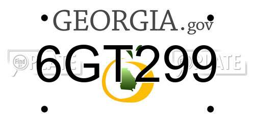 6GT299 Georgia License Plate