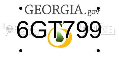 6GT799 Georgia License Plate