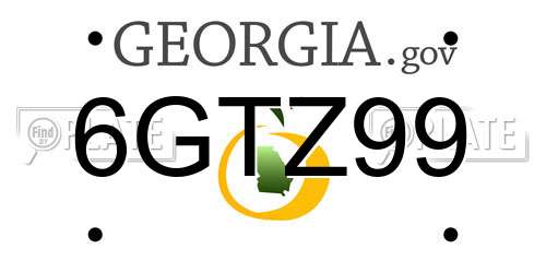 6GTZ99 Georgia License Plate