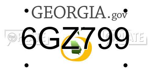 6GZ799 Georgia License Plate