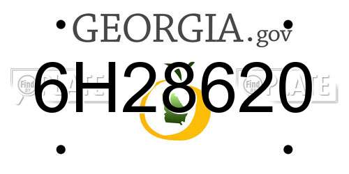 6H28620 Georgia License Plate