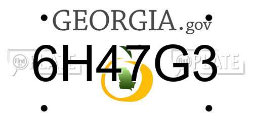 6H47G3 Georgia License Plate