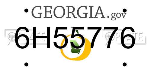 6H55776 Georgia License Plate