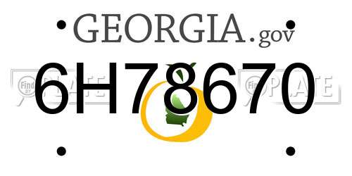 6H78670 Georgia License Plate