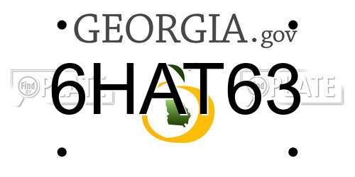 6HAT63 Georgia License Plate