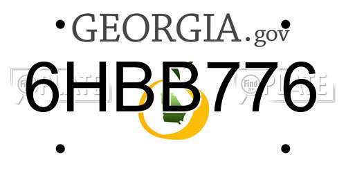 6HBB776 Georgia License Plate