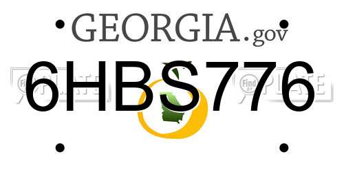 6HBS776 Georgia License Plate