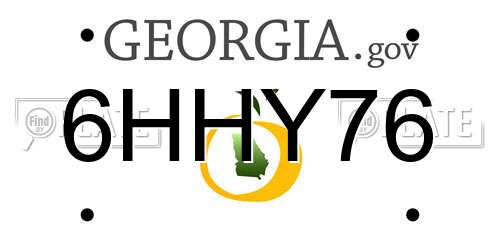 6HHY76 Georgia License Plate