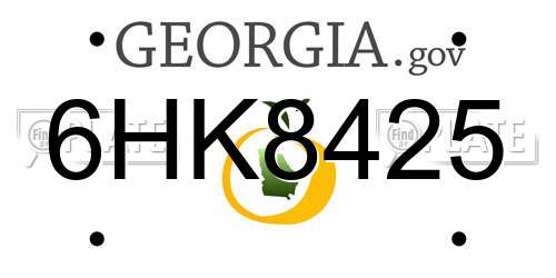 6HK8425 Georgia License Plate
