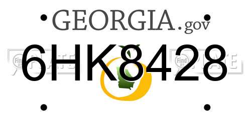 6HK8428 Georgia License Plate