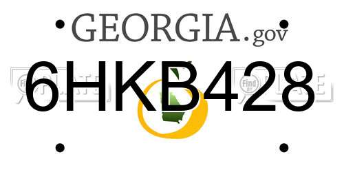 6HKB428 Georgia License Plate
