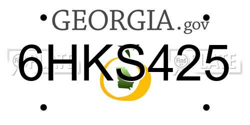 6HKS425 Georgia License Plate