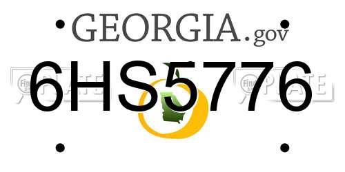 6HS5776 Georgia License Plate