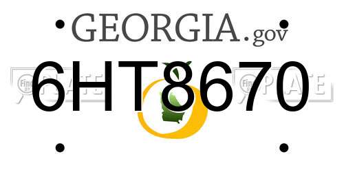 6HT8670 Georgia License Plate