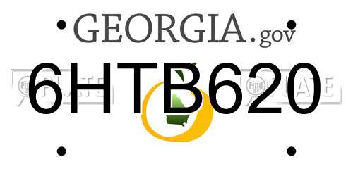 6HTB620 Georgia License Plate
