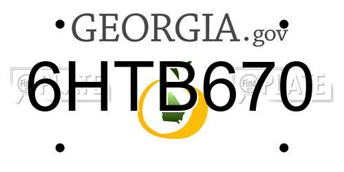 6HTB670 Georgia License Plate