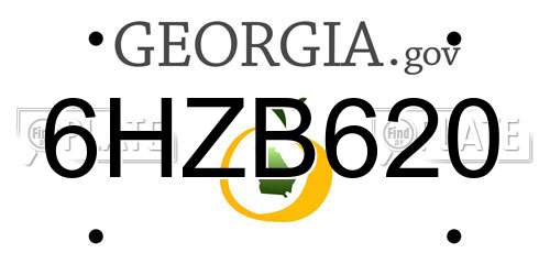 6HZB620 Georgia License Plate