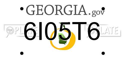 6I05T6 Georgia License Plate