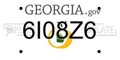 6I08Z6 Georgia License Plate