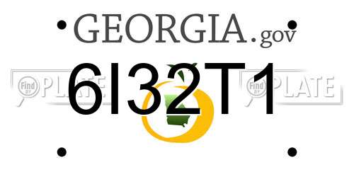 6I32T1 Georgia License Plate