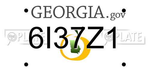 6I37Z1 Georgia License Plate