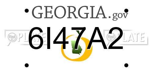 6I47A2 Georgia License Plate