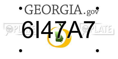 6I47A7 Georgia License Plate
