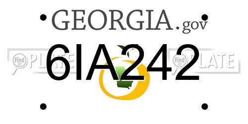 6IA242 Georgia License Plate