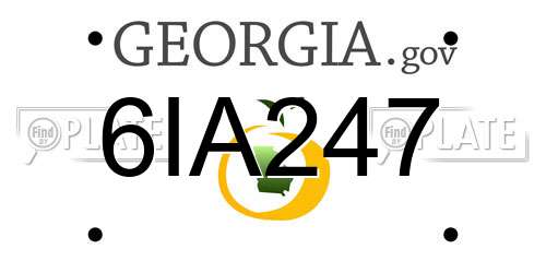 6IA247 Georgia License Plate