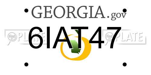 6IAT47 Georgia License Plate