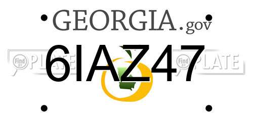 6IAZ47 Georgia License Plate