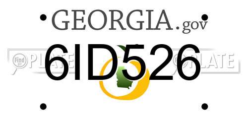 6ID526 Georgia License Plate