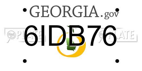 6IDB76 Georgia License Plate