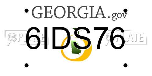 6IDS76 Georgia License Plate