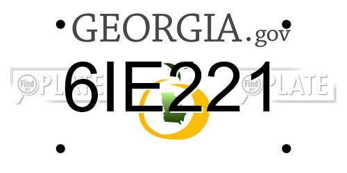 6IE221 Georgia License Plate