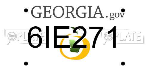 6IE271 Georgia License Plate