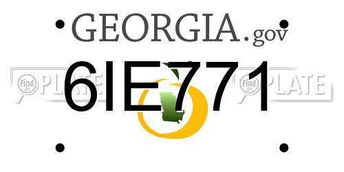 6IE771 Georgia License Plate