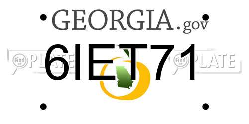 6IET71 Georgia License Plate