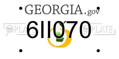 6II070 Georgia License Plate