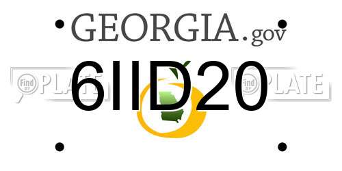 6IID20 Georgia License Plate